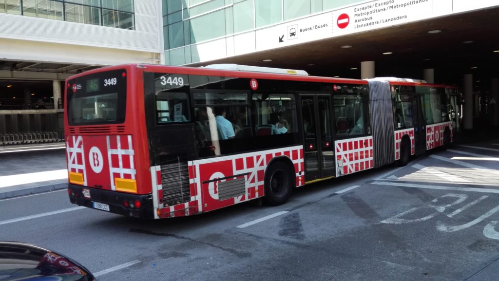 Barcelona airport bus line 46 departing from the airport