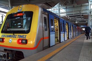 Athens airport metro train