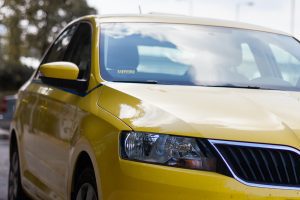 Athens airport yellow taxi