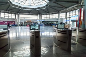 Athens airport metro ticket validating machines