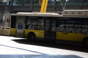 Madrid airport Express bus departing from the airport