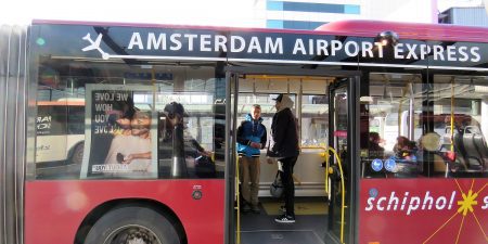 Connexxion bus 397 in Amsterdam waiting on the platform.