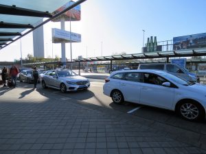 Amsterdam airport taxis Amsterdam airport white taxis lined up