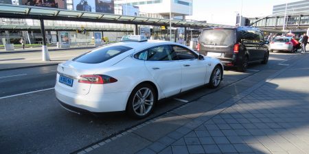 Amsterdam airport white taxi