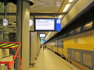 Amsterdam airport double-deck train Amsterdam airport double-deck train