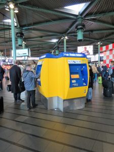 Amsterdam airport train ticket machines Amsterdam airport automated train ticket machine