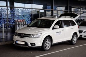A white Vienna taxi