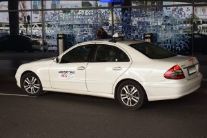 Vienna airport white taxi