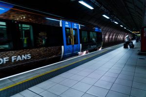 Heathrow Express train Heathrow Express train arriving at the platform