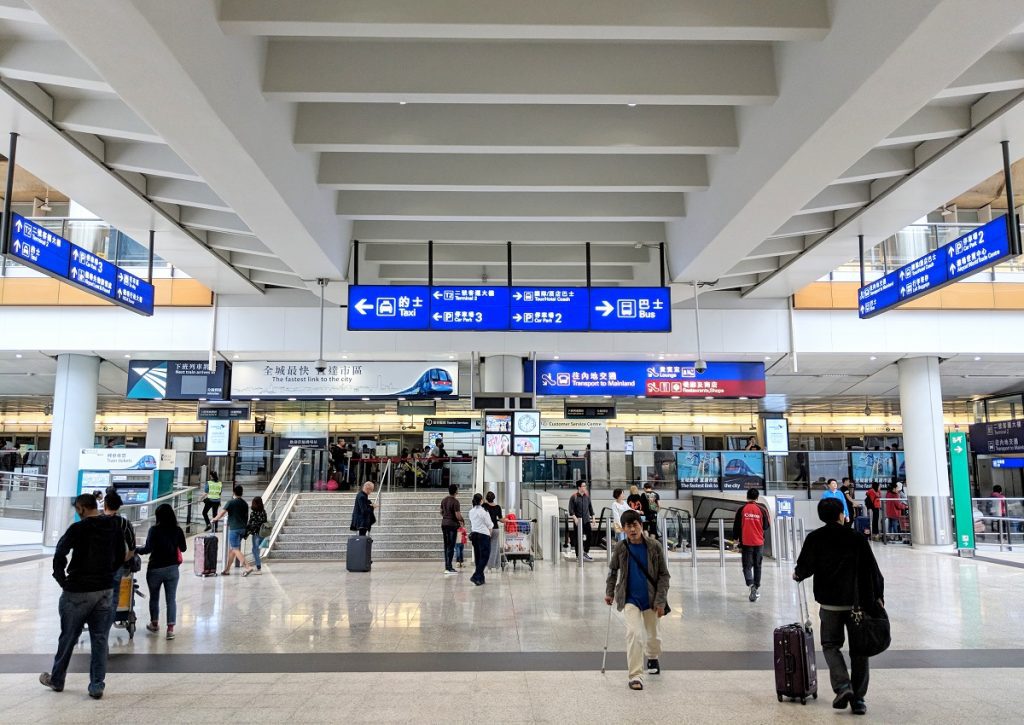 Central lobby area at Hong Kong airport