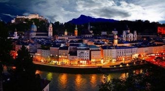 Salzburg at night.