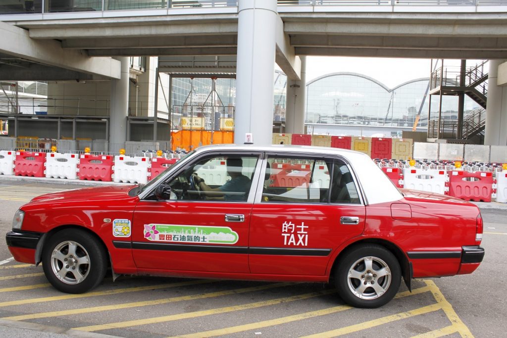 Urban-red Hong Kong airport taxi