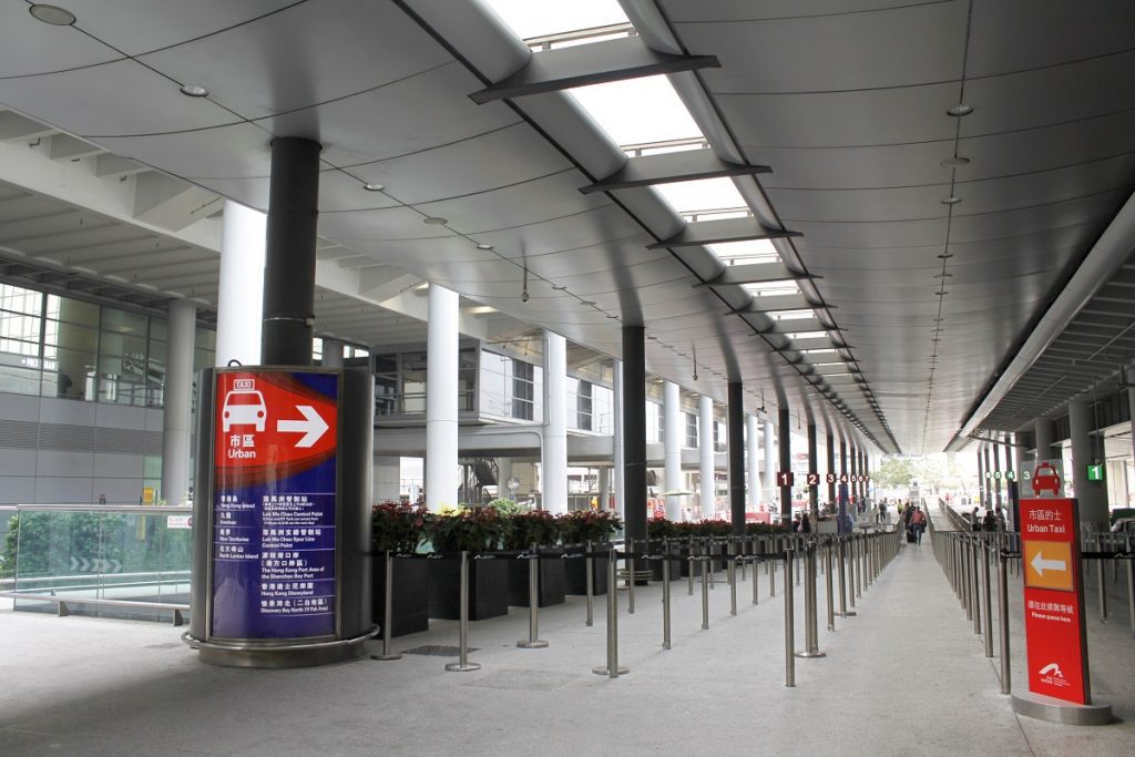 Urban official taxi rank Hong Kong airport