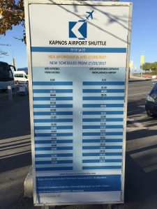 Kapnos airport shuttle bus timetable Kapnos airport shuttle bus timetable