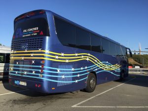 Limassol airport Express bus Limassol airport Express bus waiting on the platform