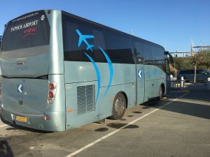 Kapnos airport shuttle bus Kapnos airport shuttle bus waiting on the platform
