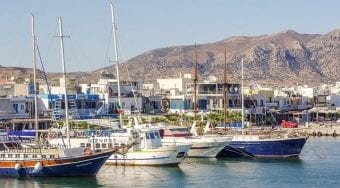 boats docked along Kos waterway