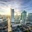 view of Warsaw buildings under a bright blue sky