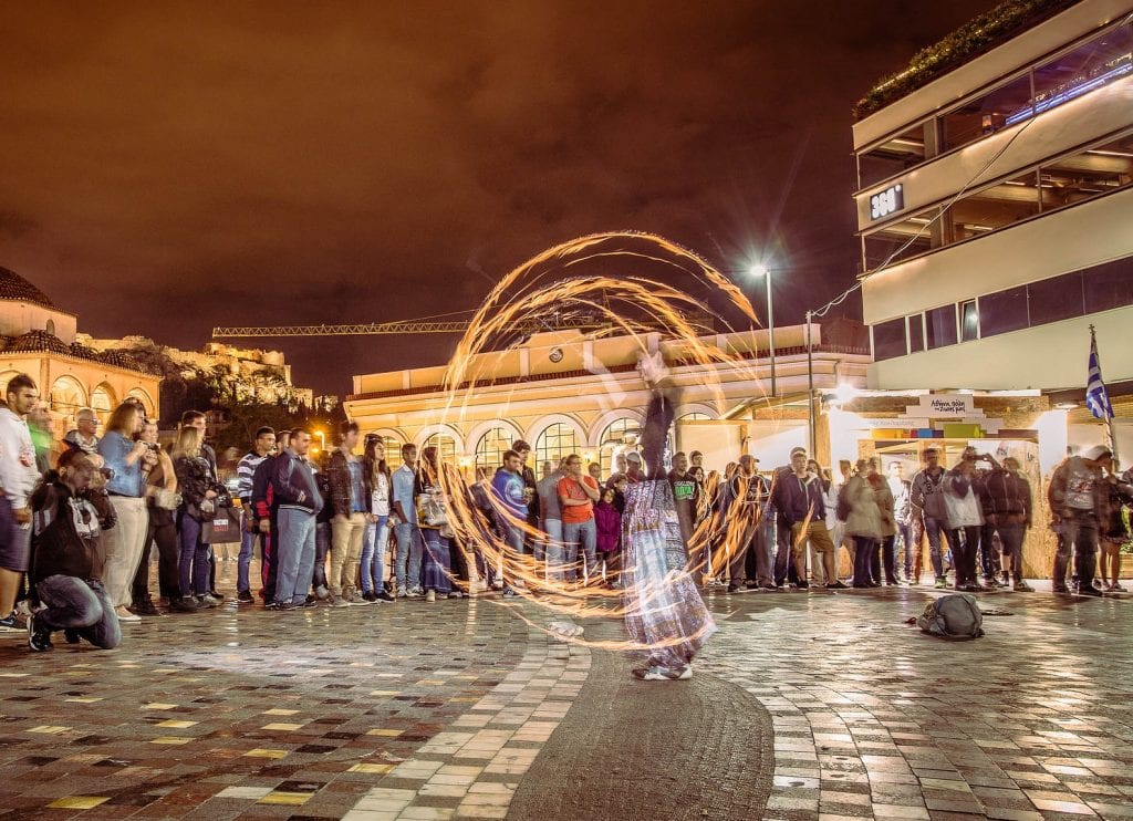 Monastiraki street performance