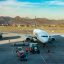 A plane on the runway at Milan Bergamo Airport.