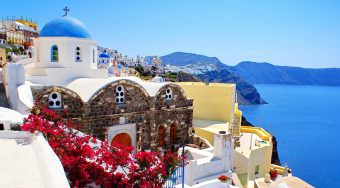 View over the bay of Santorini, Greece.