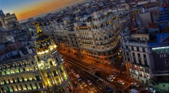 panorama of Madrid at night