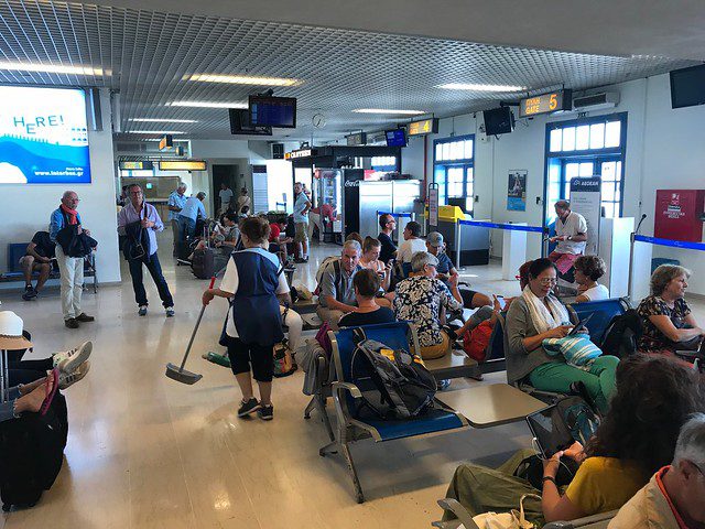 santorini airport waiting area