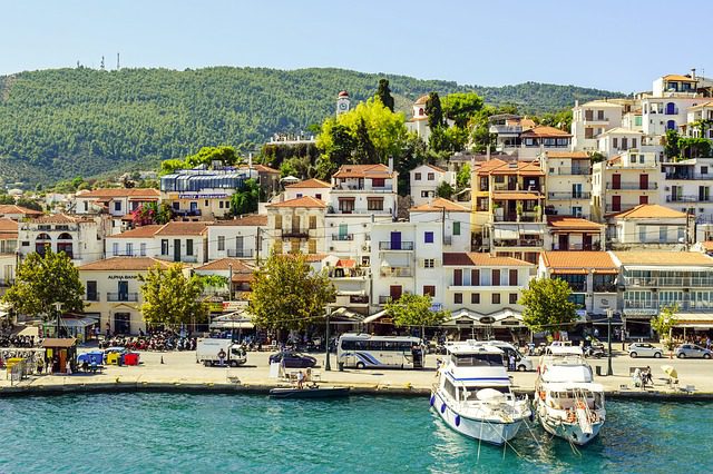 View of Skiathos Port during daytime