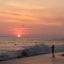 orange sunset over ocean waters