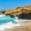 Paphos waves crashing against rocks.