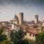 skyline of bergamo town in italy