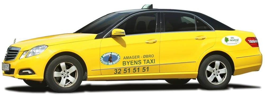 A Copenhagen Taxi A yellow Copenhagen taxi