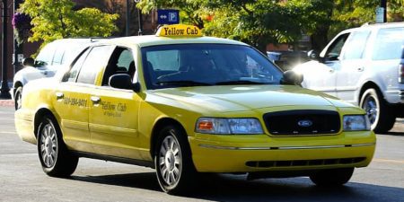 yellow taxi cab in los angeles
