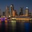 tampa convention center and skyline at night