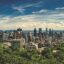 Montreal city scape under a blue cloudy sky
