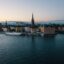 Stockholm skyline at sunset