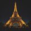 Lighted Eiffel tower shot at night