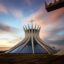 Cathedral of Brasilia photographed at sunrise