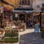 small market with shops selling homemade items and souvenirs in Sarajevo market, Bosnia and Herzegovina