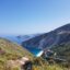 colorful green mountains and blue waters of Kefalonia, Greece
