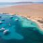 hurghada coastal waters and sandy beach as seen from above