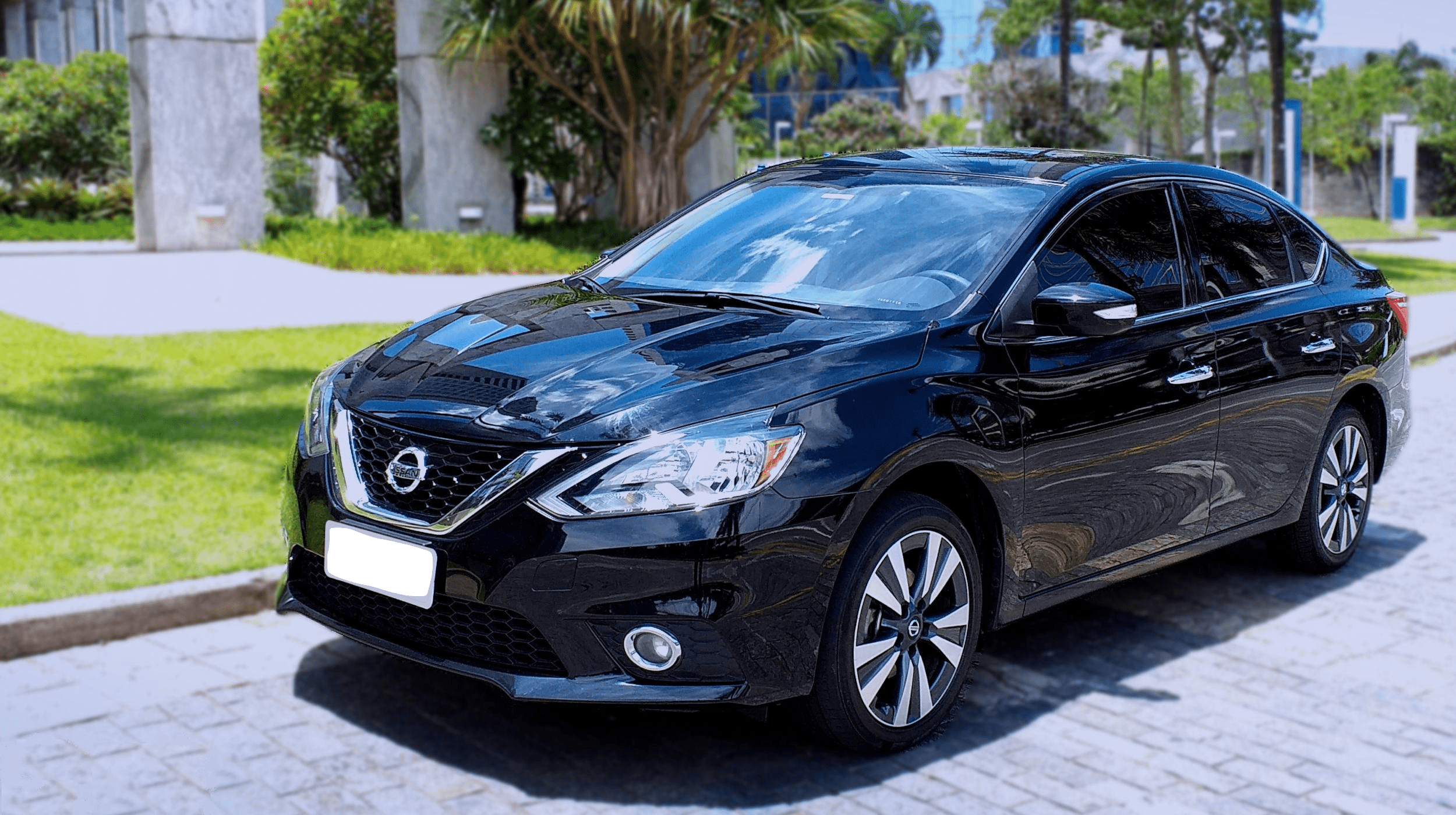Sao Paulo Airport Taxi (Sedan) Welcome Pickups Front view of a black