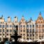 Windows and peaks of row buildings in Gdansk, Poland.