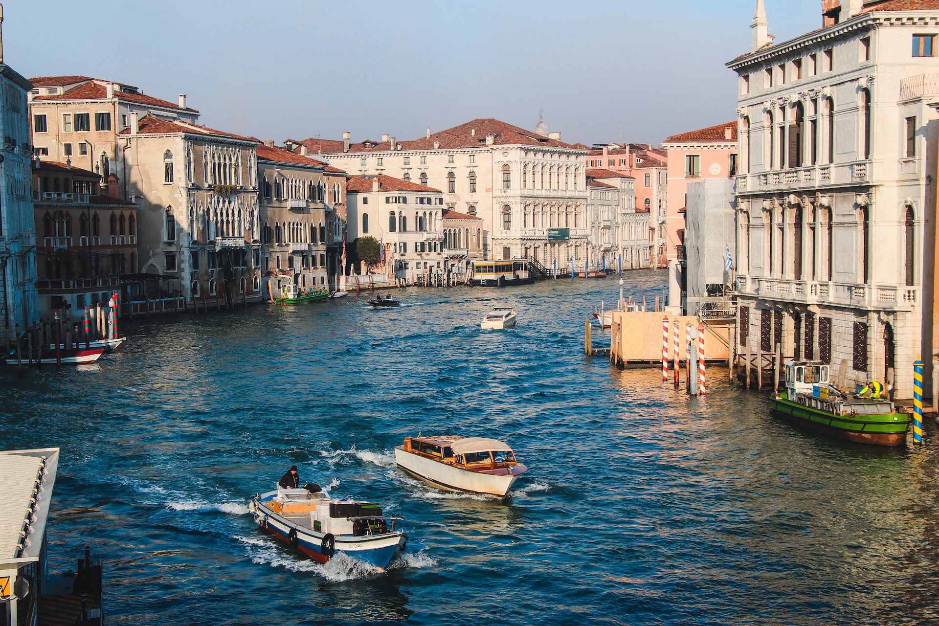 Venice waterway - Welcome Pickups Venice waterway with venice water taxis going by.