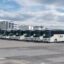 fleet of buses at BSI terminal in Reykjavík