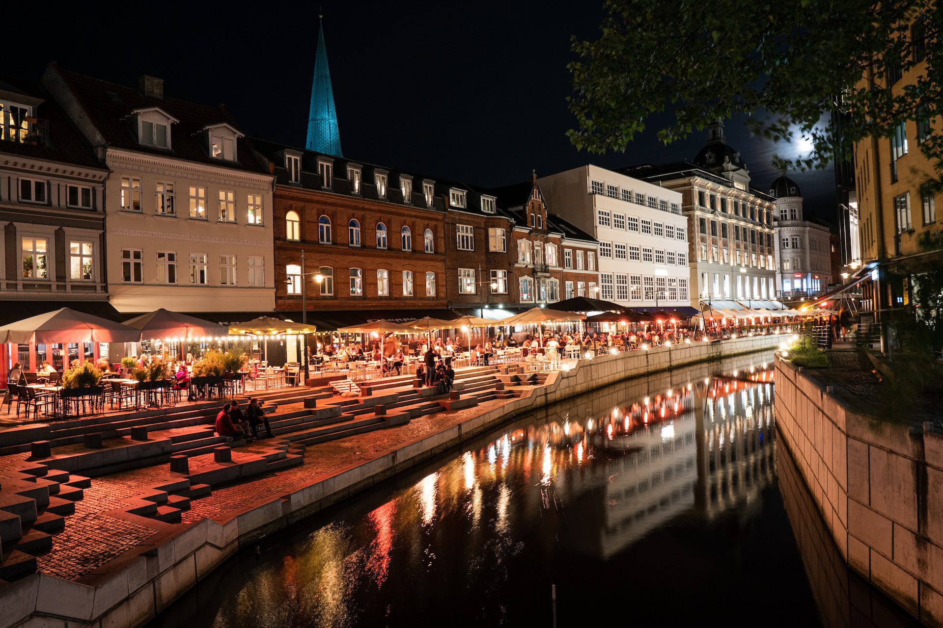 Aarhus street at night
