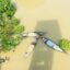 Aerial view of local fishing boats on Chittagong backwaters.