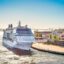 Cruise ship at port of Lisbon