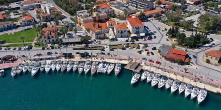 Aerial view of Lavrio port. Take a Lavrio port taxi and get to your destination in comfort