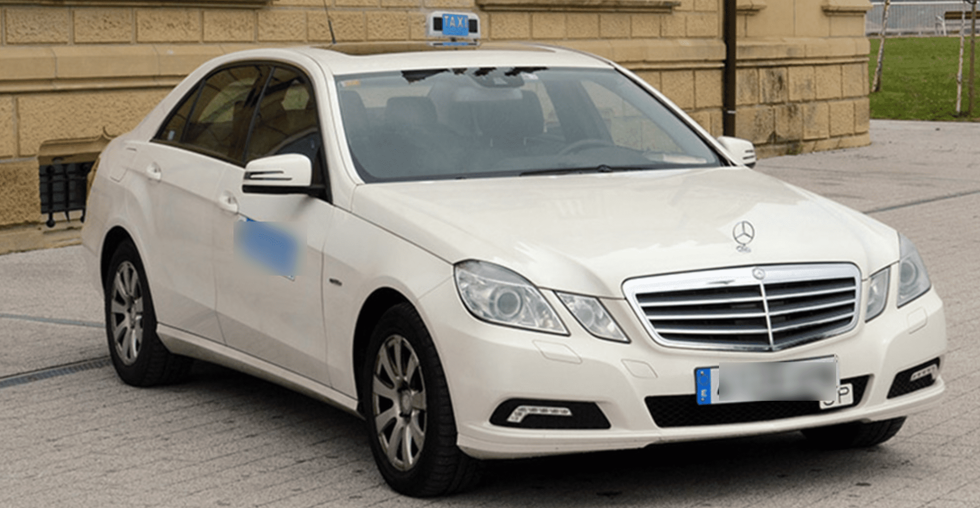 San Sebastian taxi An official white San Sebastian taxi